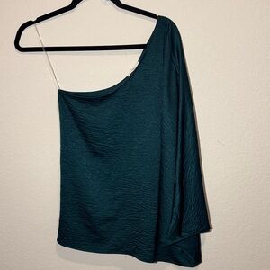 Entro Forest Green One-Shoulder Top